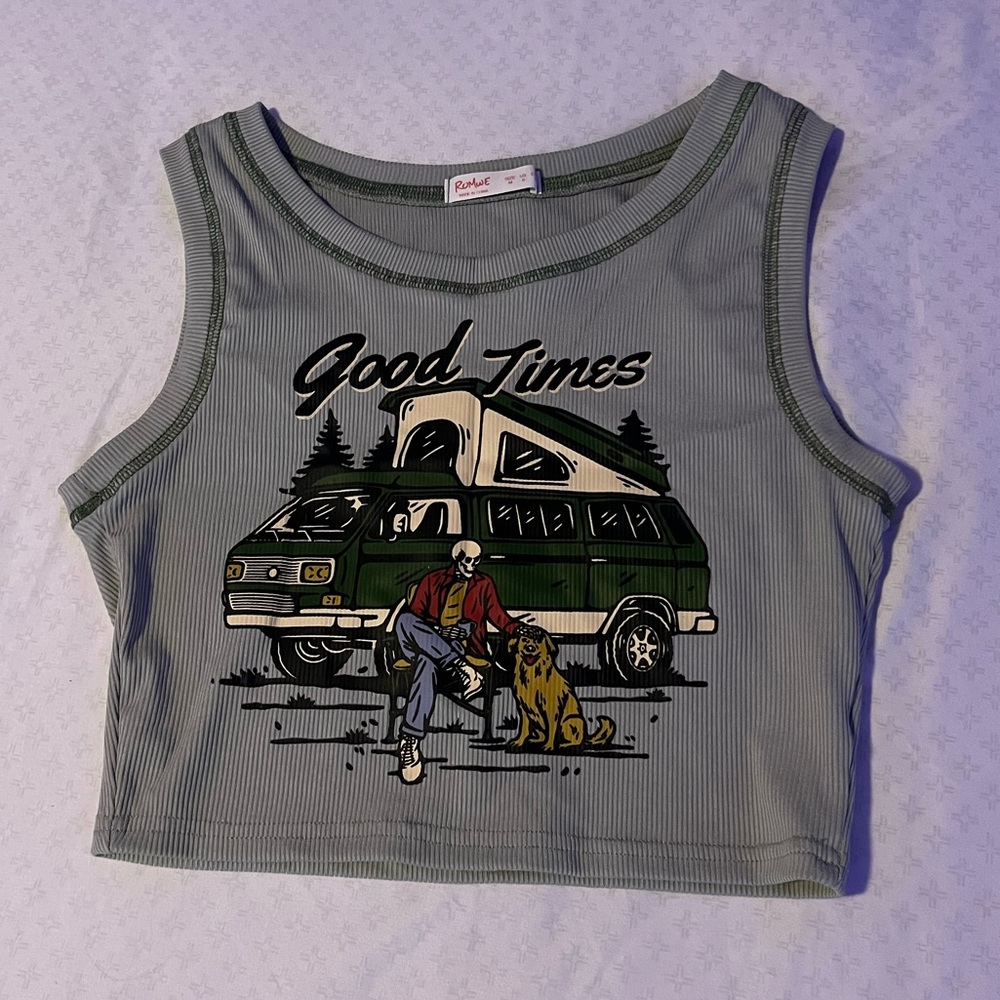 Green Good Times Crop Top